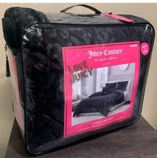 Juicy Couture Black Leopard Embossed Plush 4p...