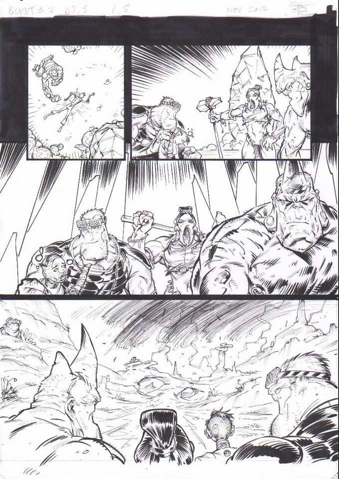 Boo Cook Blunt 2e5p8 Original comic art 2000AD Comic Art