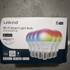 Linkind Matter Smart Light Bulb, Smart Bulbs Work with Apple Home, Siri,Alexa..