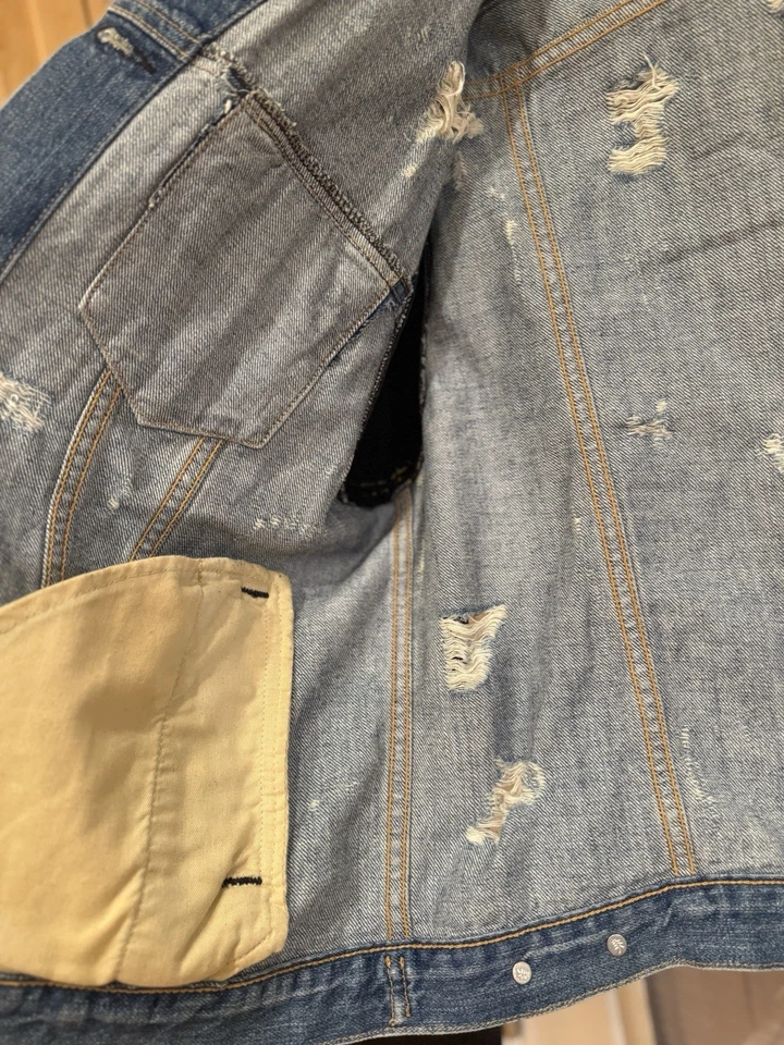 Chaqueta de mezclilla y cuero Rag & Bone JEAN — Talla L — Materiales mixtos” Foto 4 de 4