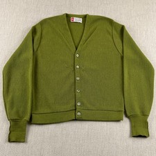 Vintage Puritan Gary Player Green Cardigan M 1960s Normcore Distressed READ 