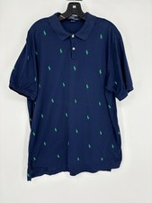 Polo Ralph Lauren Green Blue Short Sleeve Embroider Polo Shirt Men's Size Large