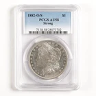 1882-O/S Morgan Dollar $1 AU58 PCGS Strong Variety *Great Looking 31605