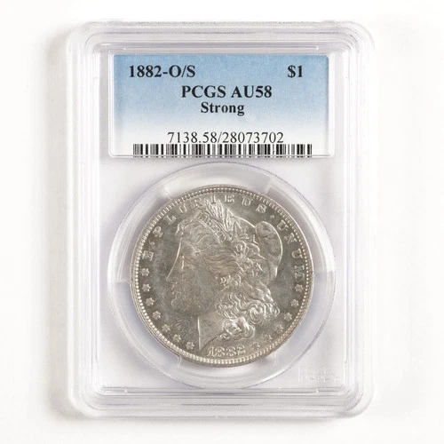 1882-O/S Morgan Dollar $1 AU58 PCGS Strong Variety *Great Looking 31605