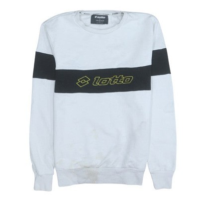 Lotto x Primark Herren Weiß Pullover Sweatshirt M Rundhals Logo Sport