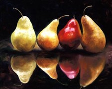 Ceramic Backsplash Tile Mural Fruit Vegetable Kitchen/Bathroom - Pear Reflection