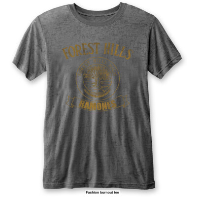 Ramones 'Forest Hills' (Grau) Ausbrennen T-Shirt