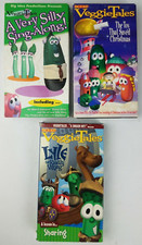 Veggie Tales VHS Lot 3 Lyle Viking Silly Sing Along Toy That Saved Christmas