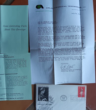 Product Image: AMELIA EARHART PILOT AVIATION 1963 ARTCRAFT ATLAS CHEMICAL COMMERCIAL FDC+LETTER