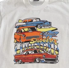 Vintage  NOS Chevy Car Large White Single Stitch T-shirt.  Screen Star Best. USA