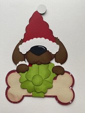 Christmas Dog Santa Pet Scrapbook Card Making Paper Piecing Pre Made