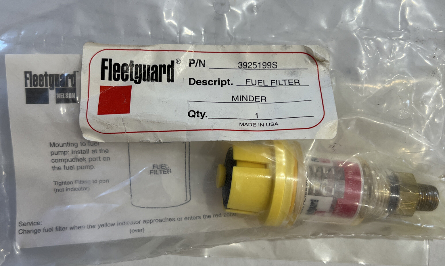 Fleetguard fuel filter minder P/N 3925199S | eBay
