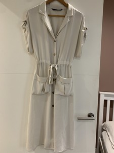 zara gold shirt dress