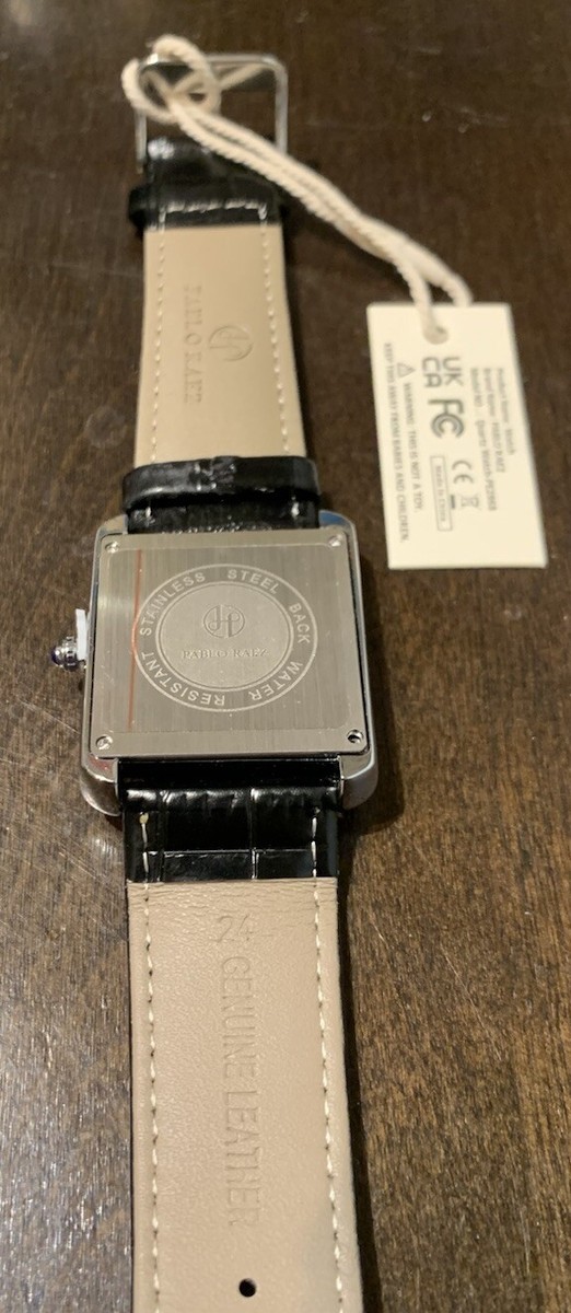 Women’s Pablo Raez Black Leather Watch with Silver Case Pablo Raez 40mm Black Leather Men main image 4