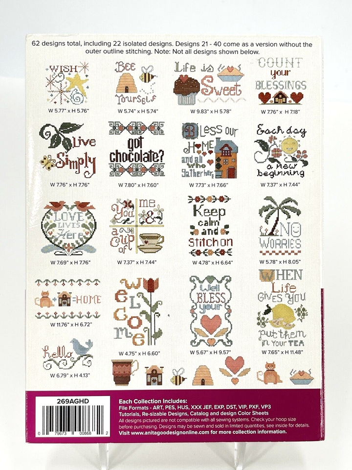 Anita Goodesign Machine Embroidery Designs CD Modern Cross Stitch