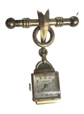 1930s Art Deco Gotham Ladies Pin Watch Brooch 1/20 Gold Filled Parts or Repair