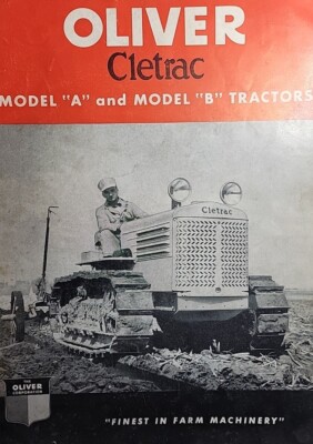 Oliver Cletrac Crawler B BG BDH BD BGH A AG-6 AGH-6 AD ADH Sales Brochure Manual