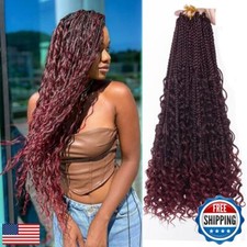 COOKOO 8 Packs Goddess Box Braids Crochet Hair 18 Inch Bohemian Hippie Pre Lo