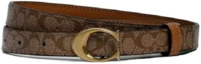 Coach Khaki / Saddle 18mm Signature Buckle Sz Medium 89402  display picture 2