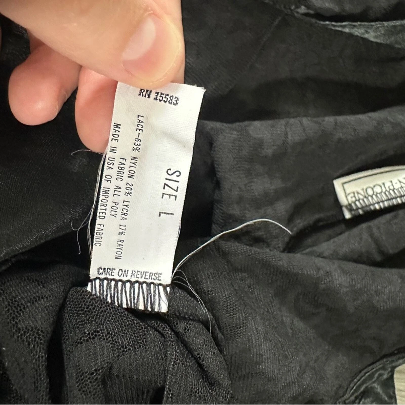 VALENTINO Abito Slip Vintage Evan Picone Nero Pizzo Senza Maniche Lingerie Intima Taglia L