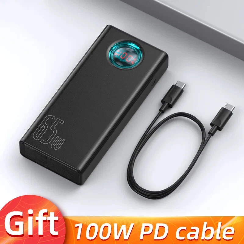 30000mAh Power Bank PD 65W QC4.0 Schnell Ladegerät USB C Externer Akku Universal
