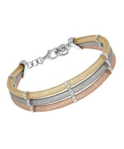 14k plated sterling bracelet italy silver gold mesh
