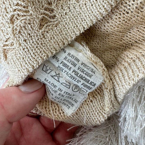 vintage beige knitted vest y2k boho fairy summer holiday - Picture 5 of 5