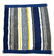 NAUTICA 2 PC SET STRIPES GRAY,BLUE NAVY,YELLOW,WHITE 1 HAND + WASHCLOTH TOWEL
