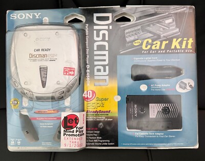Sony Discman D-E456CK Mega Bass Groove Portable CD Player W/Car Kit BRAND NEW
