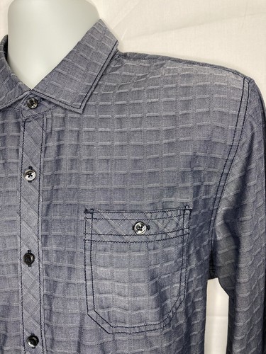 Michael Brandon Los Angeles Button Down Shirt Mens Large Gray Long Sleeve - Picture 4 of 6