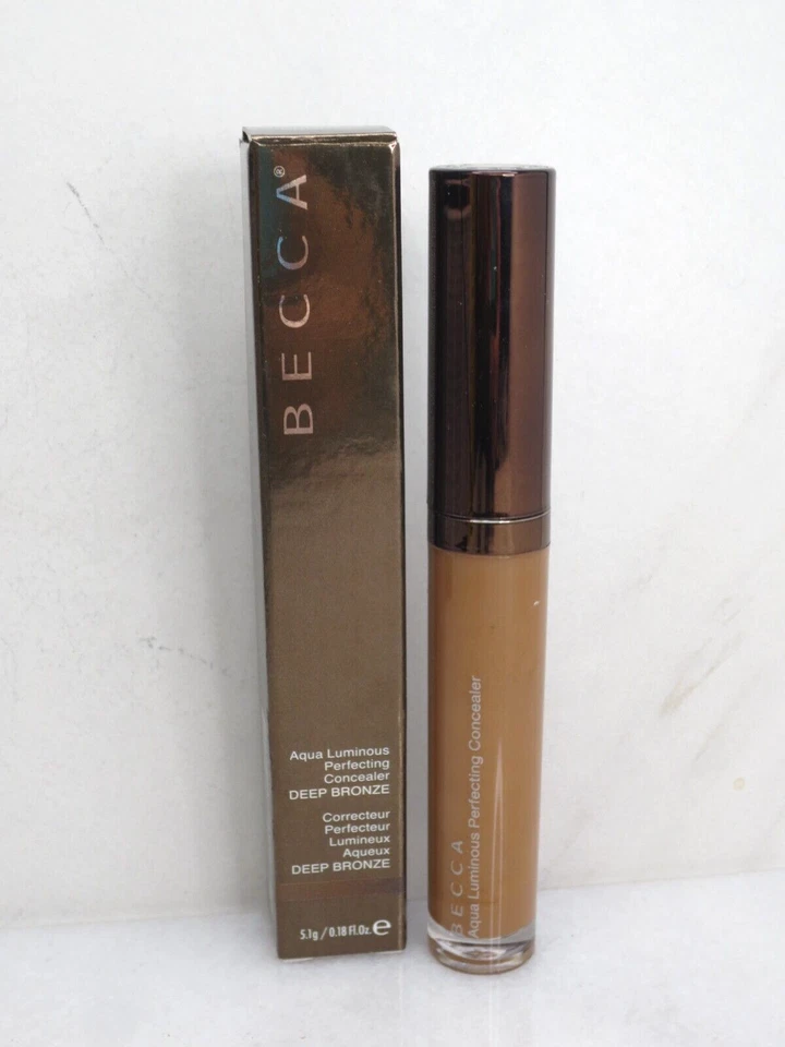 BECCA AQUA LUMINOUS PERFECTING CONCEALER DEEP BRONZE 0.18 OZ BOXED LOT OF 3 - Image 2 of 4