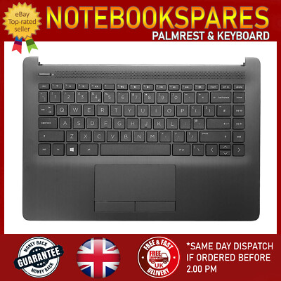 SCHWARZE HANDAUFLAGE MIT UK-LAYOUT-TASTATUR FÜR HP 14-CM0004NS