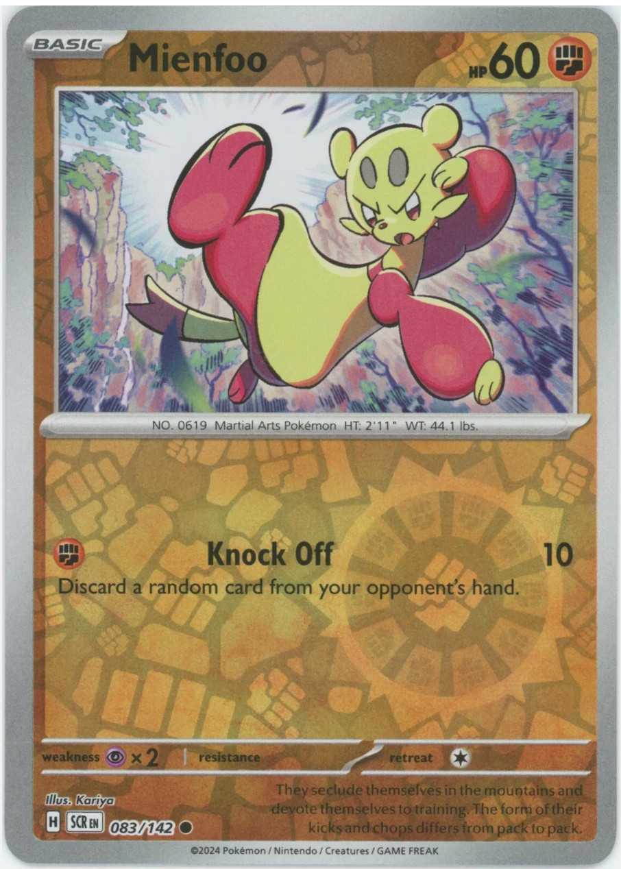 Pokemon - Mienfoo - 083/142 - Reverse Holo - Stellar Crown - NM/M - NEW