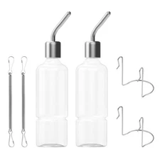 2PCS Rabbit Water Bottle Drip Cage Dwarf Hamster Bottle Rabbit Water Bowl New