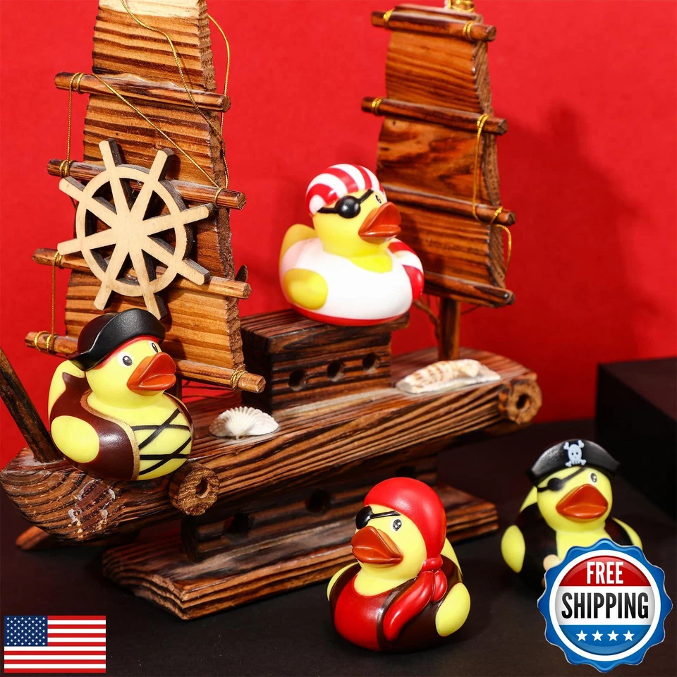 Mini patos de goma pirata de 2 pulgadas Lewtemi 48 piezas patos de crucero para esconderse con T Foto 3 de 4