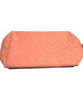 Kate Spade Fragrances Makeup Bag Pink Textured Rose Gold Hardware NEW