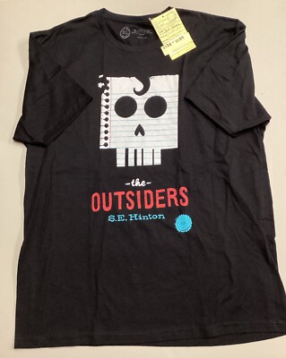 Size Extra Large XL Out Of Print The Outsiders S.E. Hinton Paper Skull Men s