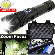 High Powered 12000000Lumens Super Bright Flashlight LED Rechargeable Torch Lamps