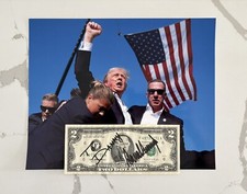 Donald Trump 45th and 47th President Signed $2 Bill Autographed