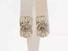 2.00Ct Round Cut Lab-Created Diamond Huggie Hoop Earrings 14K Yellow Gold Plated