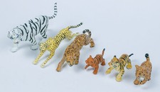 SAFARI LTD LOT OF 6 JUNGLE CATS FIGURES WHITE TIGER LEOPARD CHEETAH WILD ANIMALS