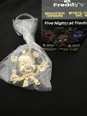 Five Nights At Freddy s Faz Bear Backpack Hanger Keyring 24k GOLD RARE