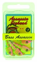 Bass Assassin Jig Head (4-pack) Electric Chicken 1/8-ounce on sale Bass Assassin Jig Head (4-pack) Electric Chicken 1/8-ounce on sale
