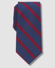  55 Club Room Men's Red Diagonal Stripe Self Tie Classic Silk Neck Tie 58 x 3
