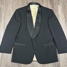 VTG Men's 41 S Ralph Lauren Chaps Black Shawl Lapel 100 Wool Tuxedo Blazer