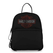 Harley Davidson Women's Rhinestone B&S Logo Mini Backpack Black MHW167/08