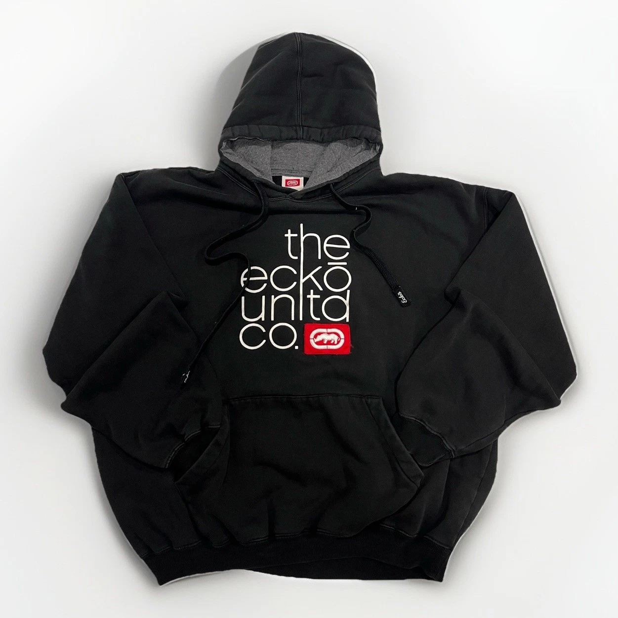 Vintage Y2K Ecko Hoodie Pullover Sweater Skate Size Medium Boxy Oversized Hiphop