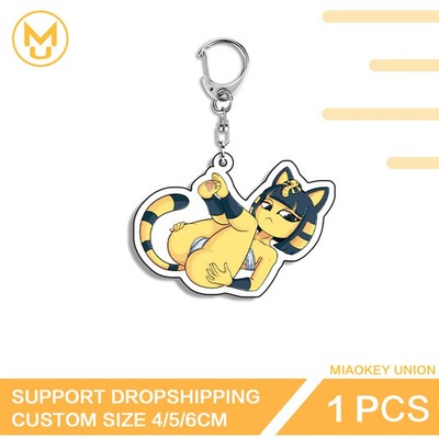 Cat Ankha Waifu Anime car key holder Comic Exhibition Gifts lanyard keychain