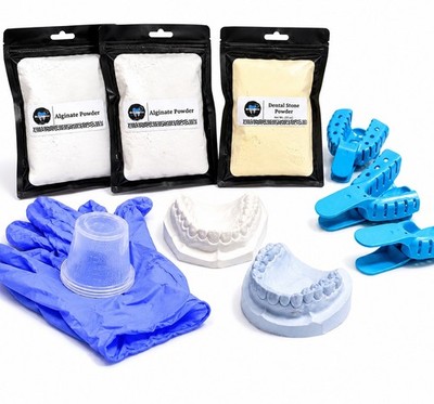 Dental Impression Kit + Lab Stone | 3 Trays | Mold Cast Make At Home
