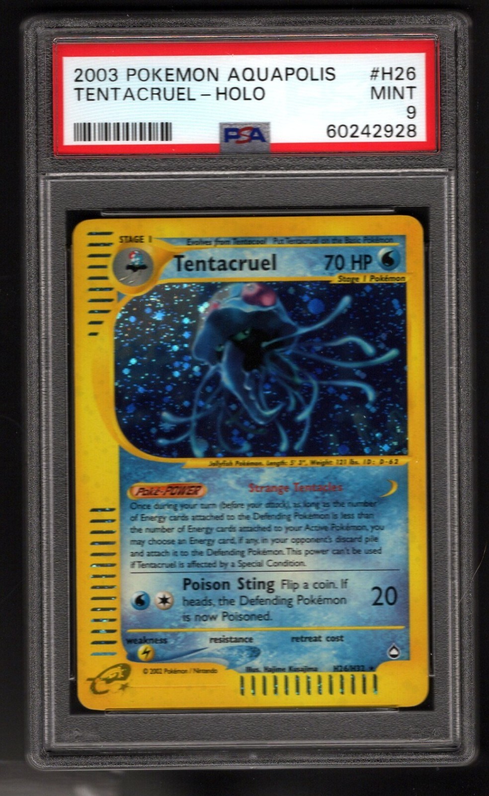 Pokemon Aquapolis Tentacruel PSA 9 HOLO #H26